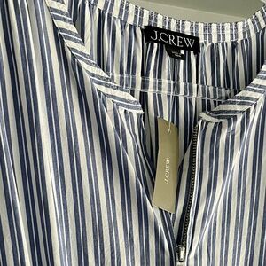 NWT J.Crew Cotton Long Blue Stripe Summer Dress XL